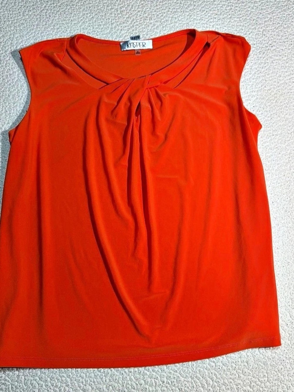 Kasper Knot Front Sleeveless Top Orange XL